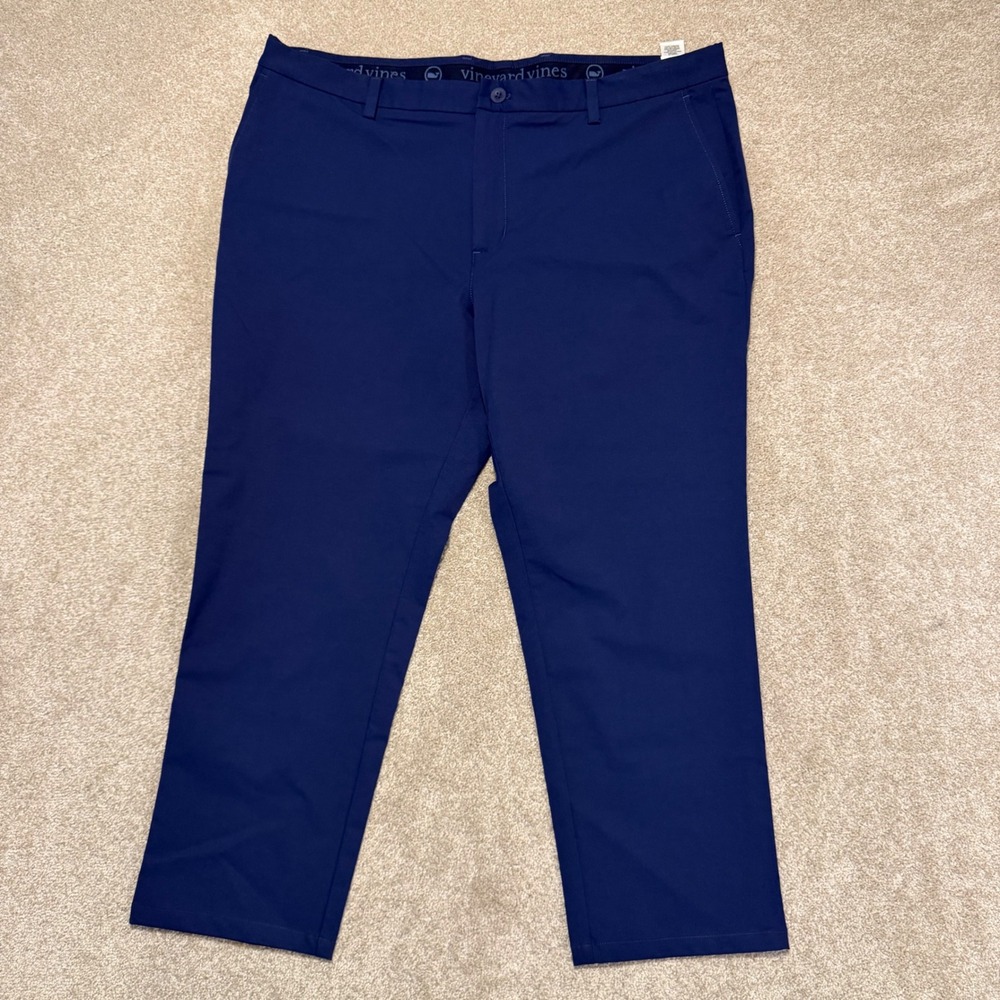 Vineyard Vines On The Go Pant Mens 40x30 Navy Blue Performance Stretch Chino